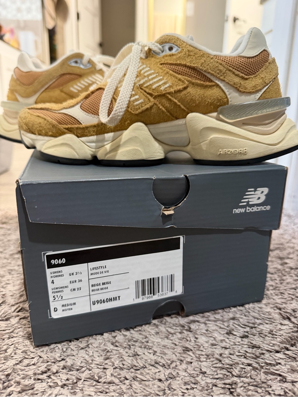 New Balance Beige and Tan 9060 Style Sneakers